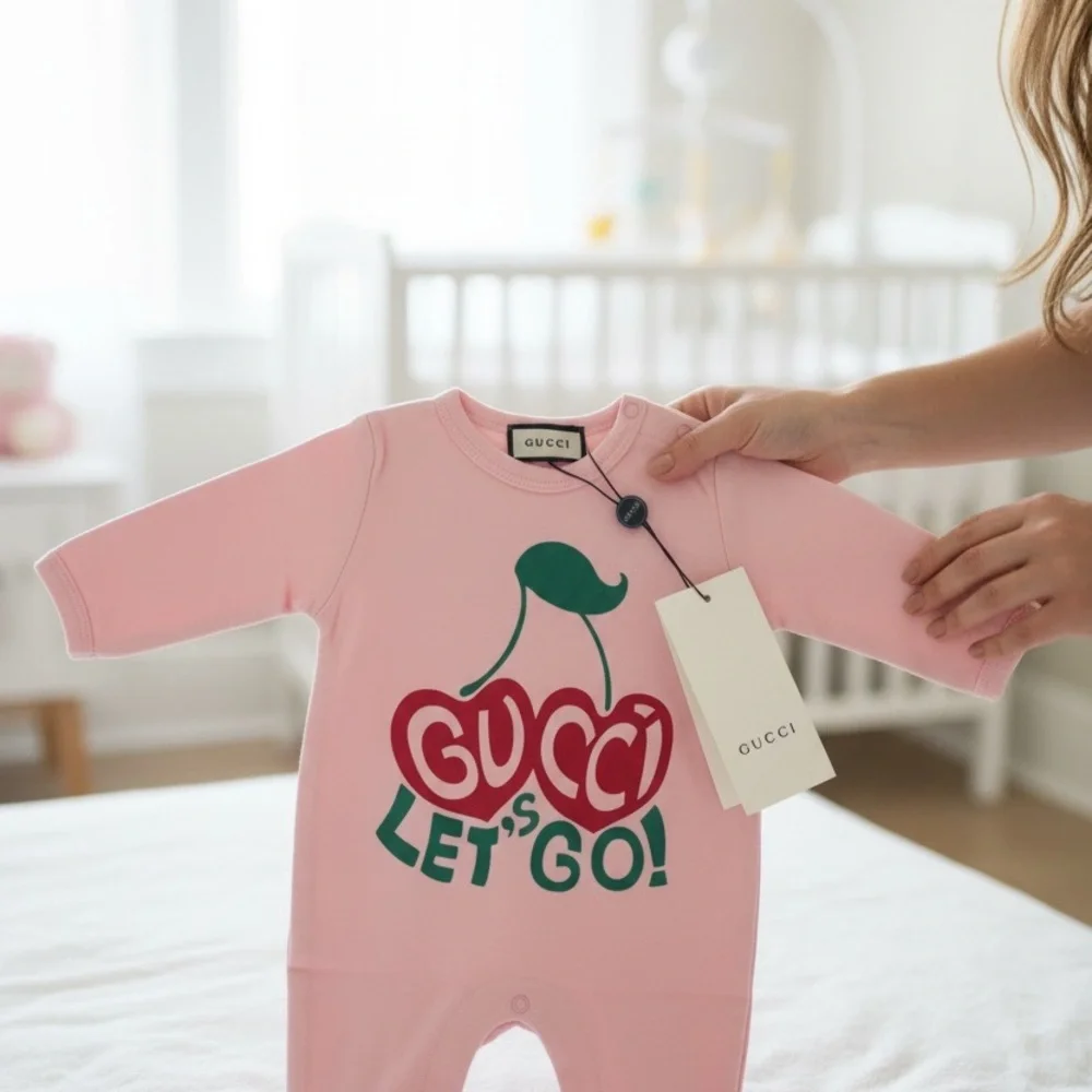 Gucci Cherry Print Footie Pink